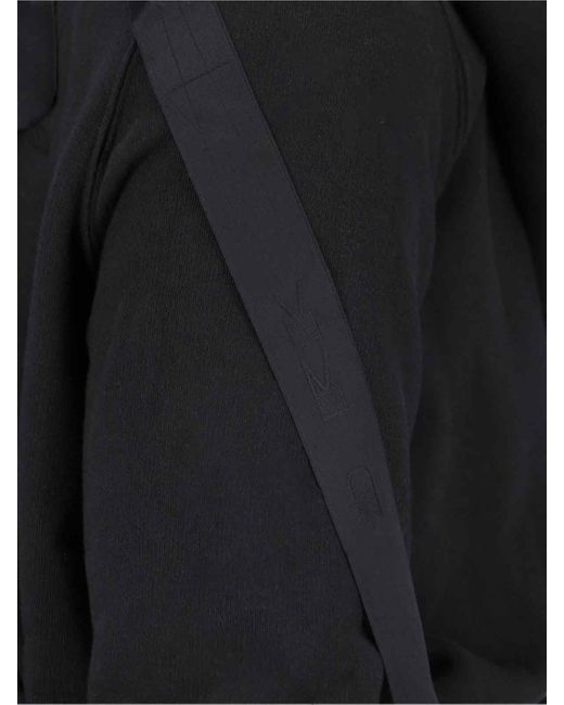 Rick Owens Black Zip Sweatshirt With Fringe for men