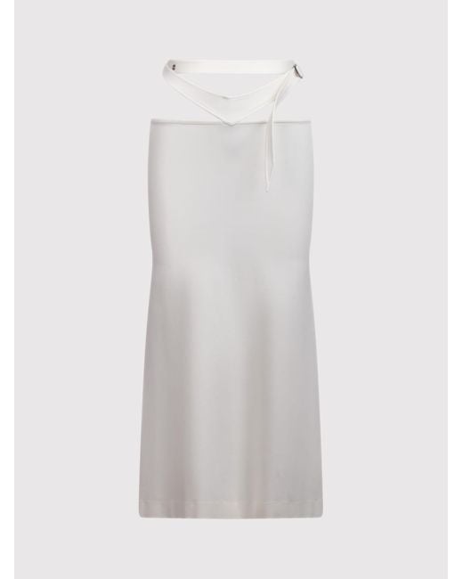 The Attico White Cut-Out Midi Skirt