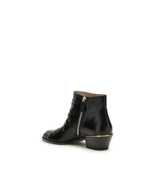 Chloé Black Calf Leather Bos Taurus Ankle Boots