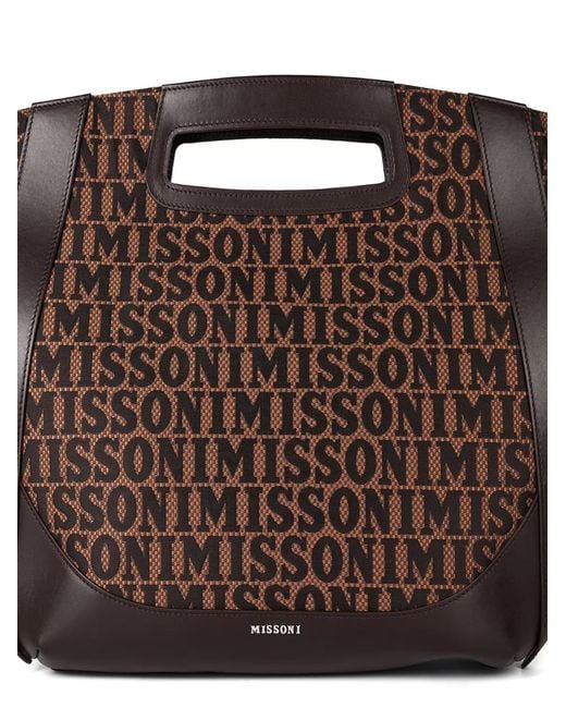 Missoni Brown Logo Tote Handbag