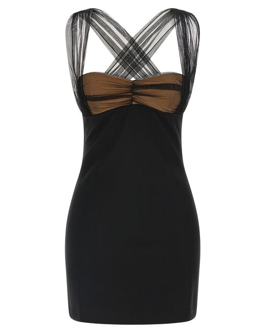 Nensi Dojaka Black Viscose Short Dress