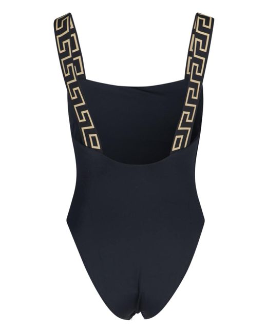 Versace Blue One-Piece Swimsuit Greca