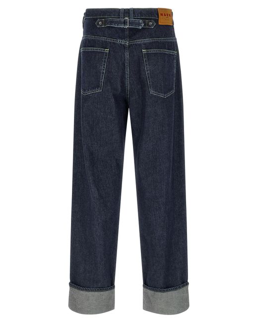 Marni Blue Logo Embroidery Jeans for men