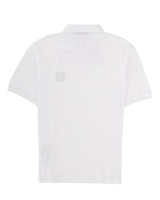 Stone Island White Polo With Logo Cotton Shirts for men