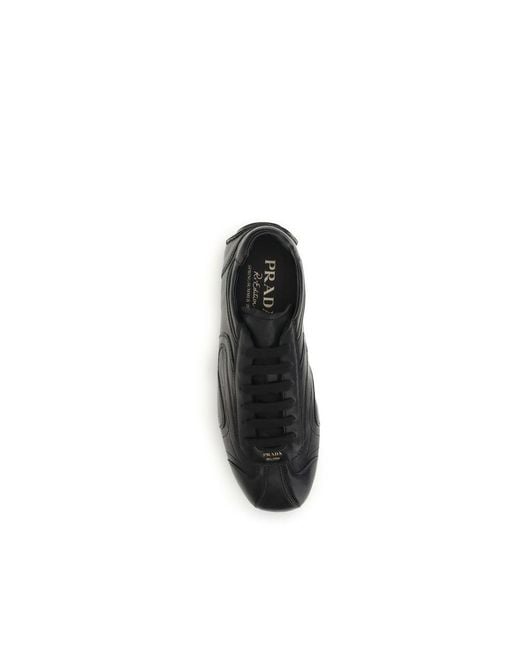 Prada Black Lamb Ovis Aries Low Top Sneakers for men