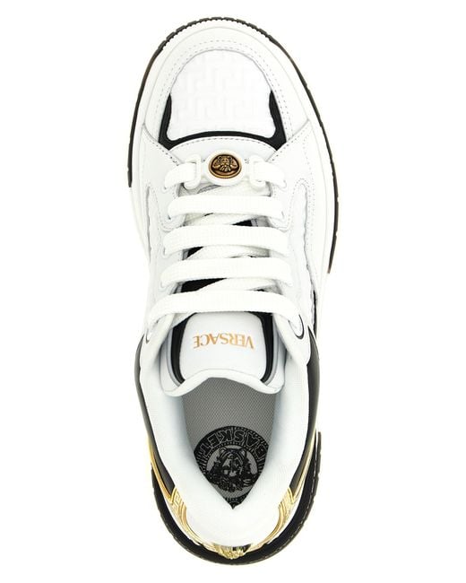 Versace White Leather Low Top Sneakers for men