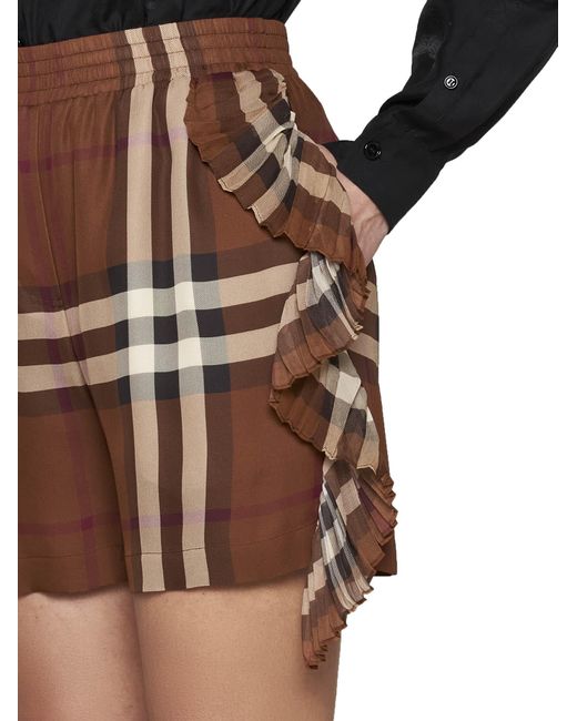 Check Silk Pyjama Trousers in Dark birch brown - Women | Burberry® Official