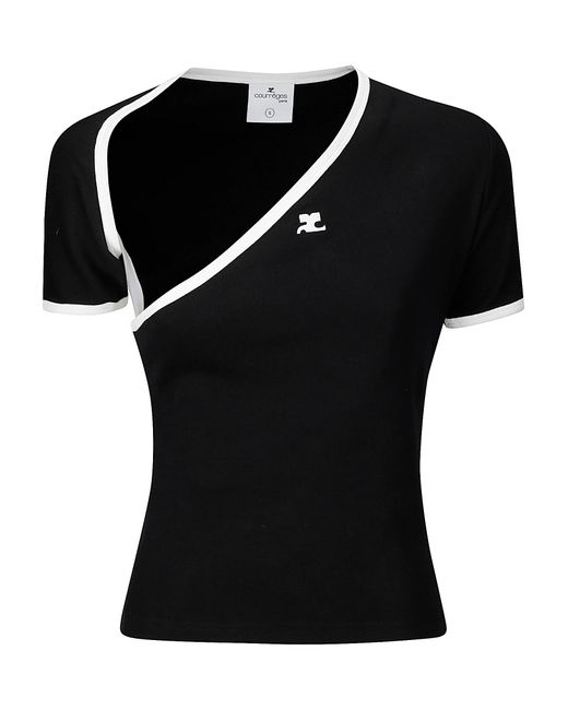 Courreges Black Slash Contrast T-Shirt