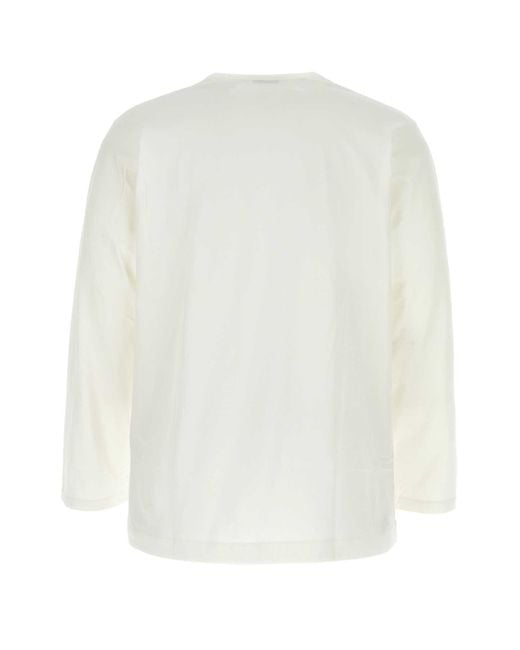 Yohji Yamamoto White Cotton T-Shirt for men