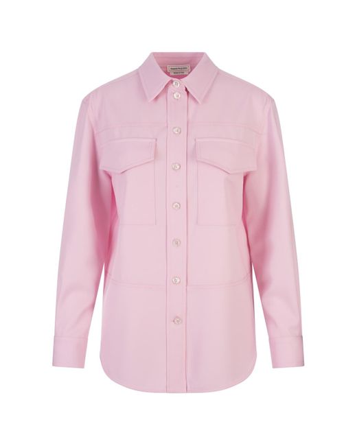 Alexander McQueen Pink Shirt With Military Pockets