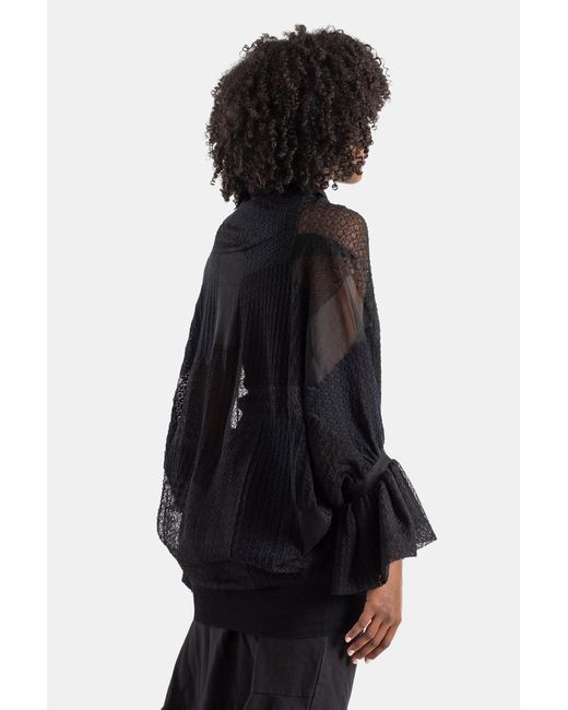 Junya Watanabe Black Lace Patchwork Cardigan Top