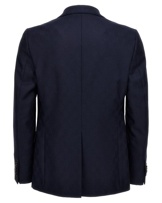 Gucci Blue Wool Suit Gg for men