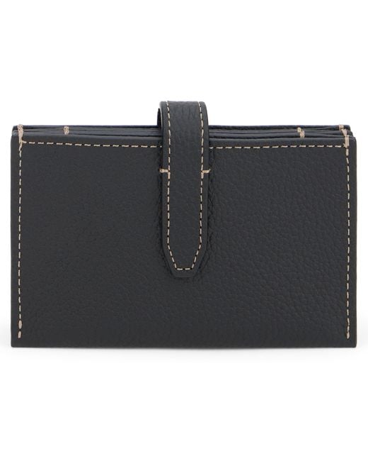 Tod's Black Leather Wallet With Logo Calfskin & Purses