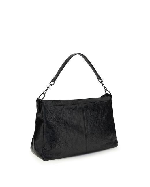 Balenciaga Black Le City Moto Medium Shoulder Bag Lamb Ovis Aries for men