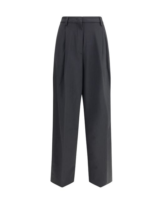Thelatest Blue Pleated Trousers Polyester