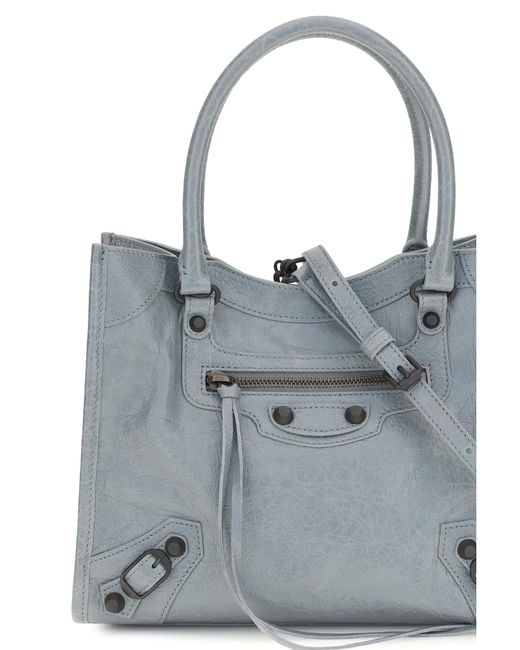 Balenciaga Gray Le City Tote Mini Handbag Lamb Ovis Aries Handbags