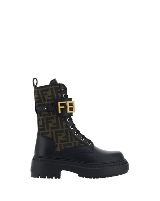 Fendi Biker Boots in Black | Lyst