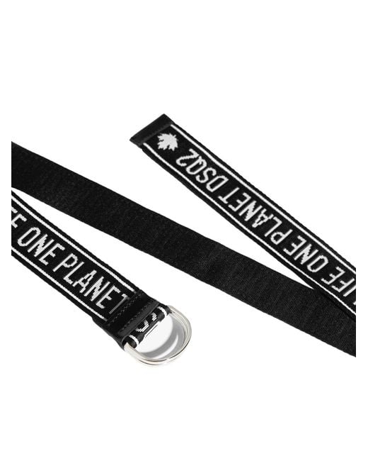 DSquared² White Logo Industrial Tape Belt Accessories for men