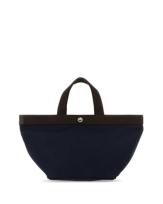 Herve Chapelier Blue Canvas Shopping Bag