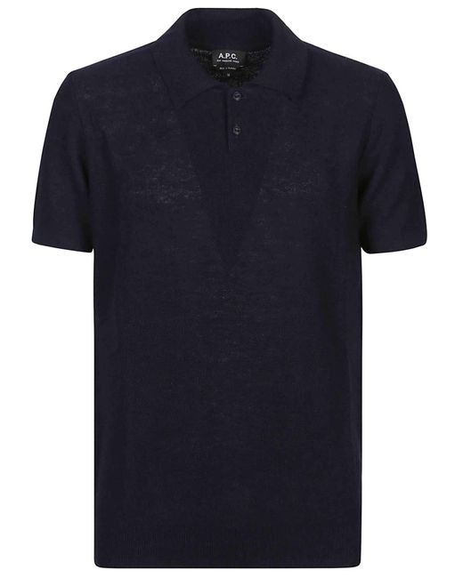 A.P.C. Blue Jay Short Sleeve Polo Shirt for men