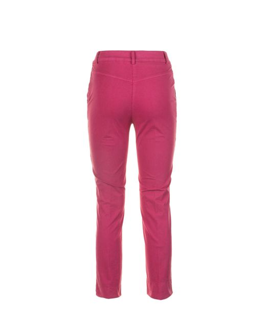 Via Masini 80 Pink Peony Slim Fit Trousers