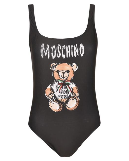 Moschino Black Logo Bear Bodysuit