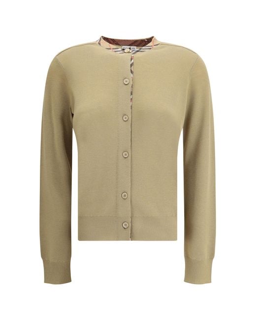 Burberry Natural Knit Cardigan Wool