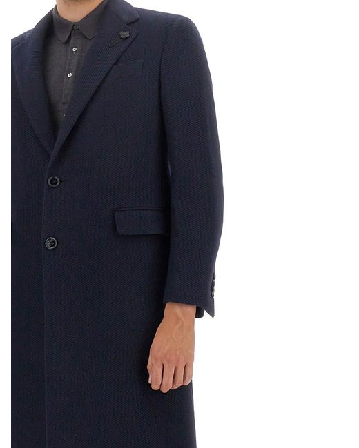Lardini Blue Single-Breasted Coat for men