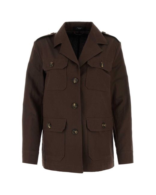 Weekend by Maxmara Brown Cotton Blend Bacca Jacket