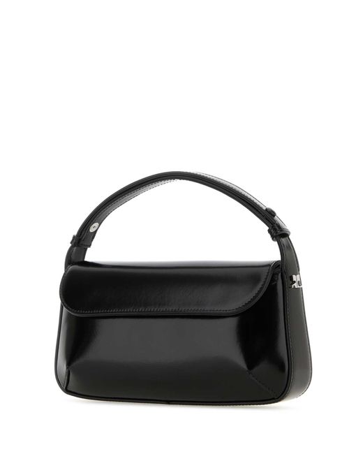 Courreges Black Leather Sleek Handbag