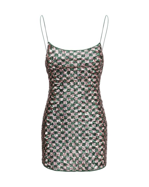 Oseree Multicolor Sequins Chess Mini Dress Polyester