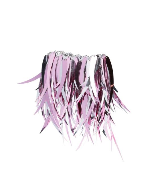 Rabanne Purple Nano Sequin Effect Shoulder Bag