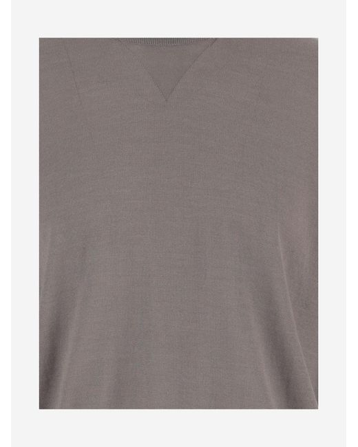 Herno Gray Wool And Silk Knit Sweater Virgin for men