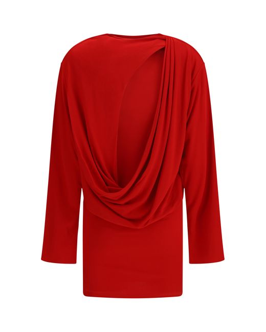 Jacquemus Red La Robe Mistral Dress Viscose; Polyamide