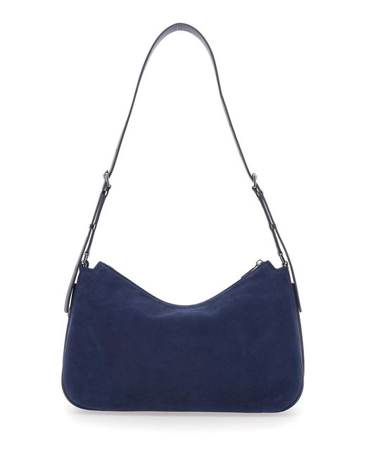 MICHAEL Michael Kors Blue Shoulder Bag Nolita Medium Suede Cow Leather