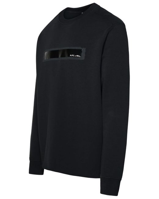 A.P.C. Black Cotton Sweatshirt for men