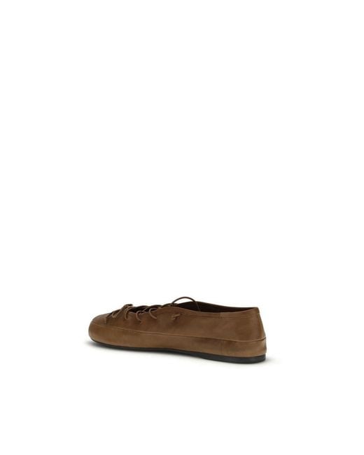 Miu Miu Brown Lamb Ovis Aries Aries Ballet Flats
