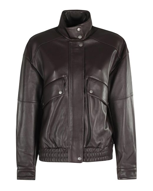 Rag & Bone Black Aria Leather Bomber