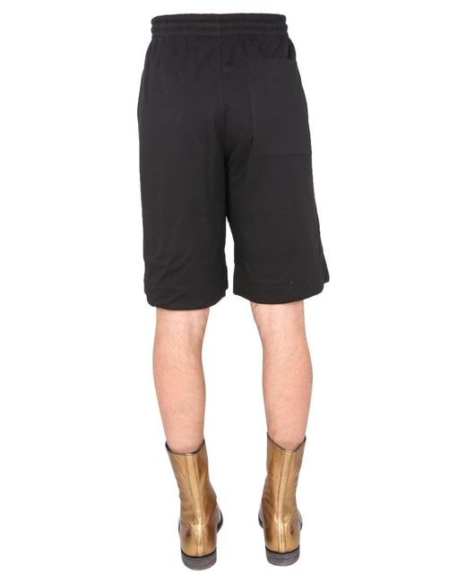 Dries Van Noten Black Cotton Blend Sweat Shorts for men