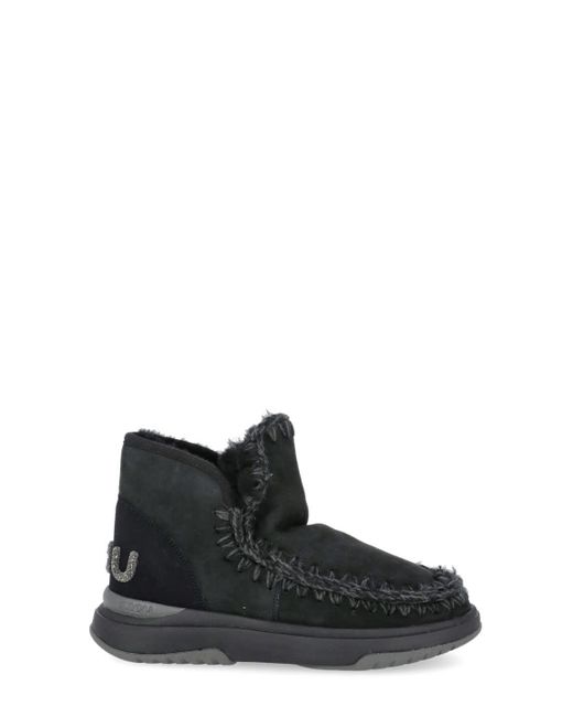Mou Leather Jogger Eschimo With Glitter Logo in Black | Lyst