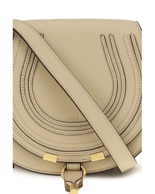 Chloé Natural Small Marcie Leather Shoulder Bag Calf Bos Taurus