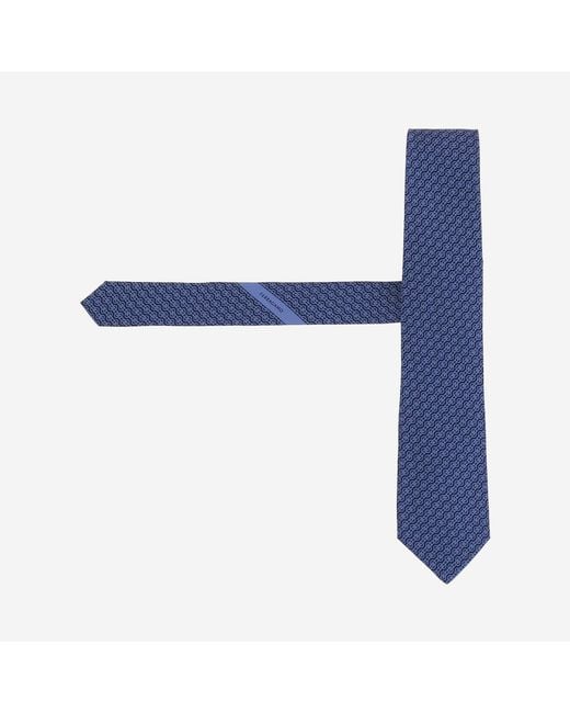 Ferragamo Blue Silk Tie Ties & Bow for men