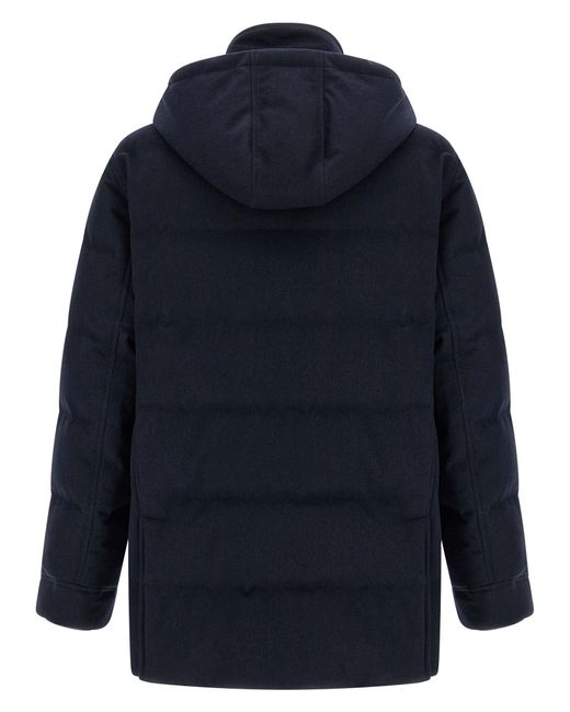 Brunello Cucinelli Blue Wool Parka Clothing for men
