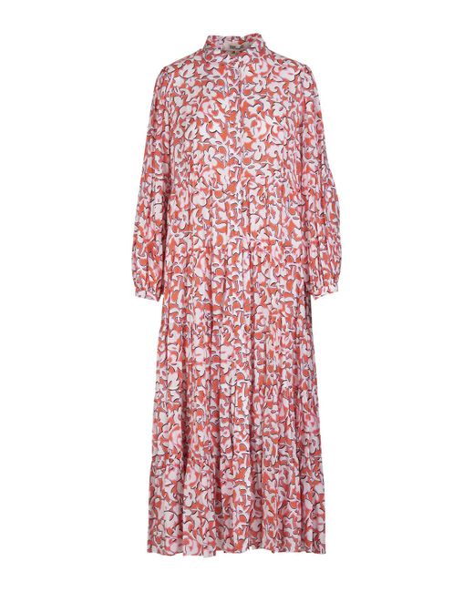 Diane von Furstenberg Silk Ivory Gal Printed Floral Motif Midi Dress in ...
