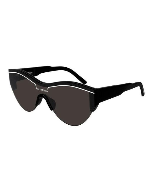 Balenciaga Gray Sunglasses Shield Semi Rim, Frame And Lens Bb0004S001