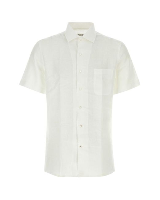 Loro Piana White Andre Buttoned Shirt for men