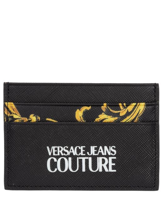 Versace Jeans Couture Regalia Baroque Leather Credit Card Holder in ...