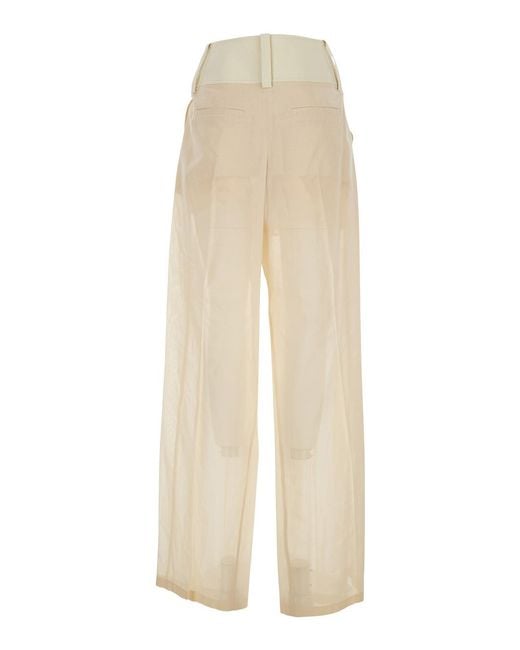 Sportmax Natural Trousers Spsferito Cotton