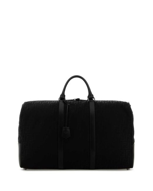 Fendi Black Fabric Large Ff Travel Bag for men