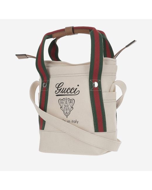 Gucci Natural Printed Fabric Bag Cotton Shoulder for men